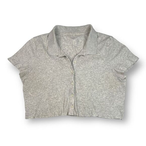 American Eagle Ribbed Front Button Cropped Top Size Extra Extra Large - Picture 1 of 5